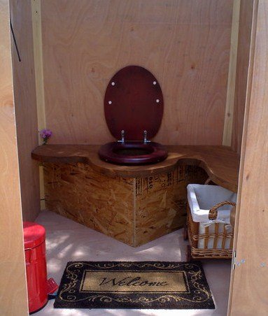 Composting toilet unit — typical installation in an off-grid cabin