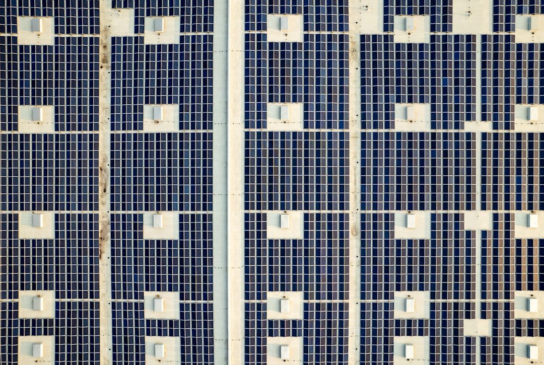 A large array of blue and white tiles