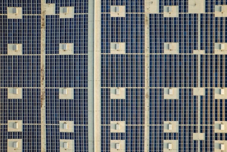 Two rows of rows of blue and white tiles