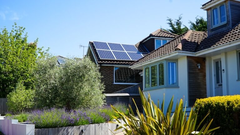 A house with solar panels